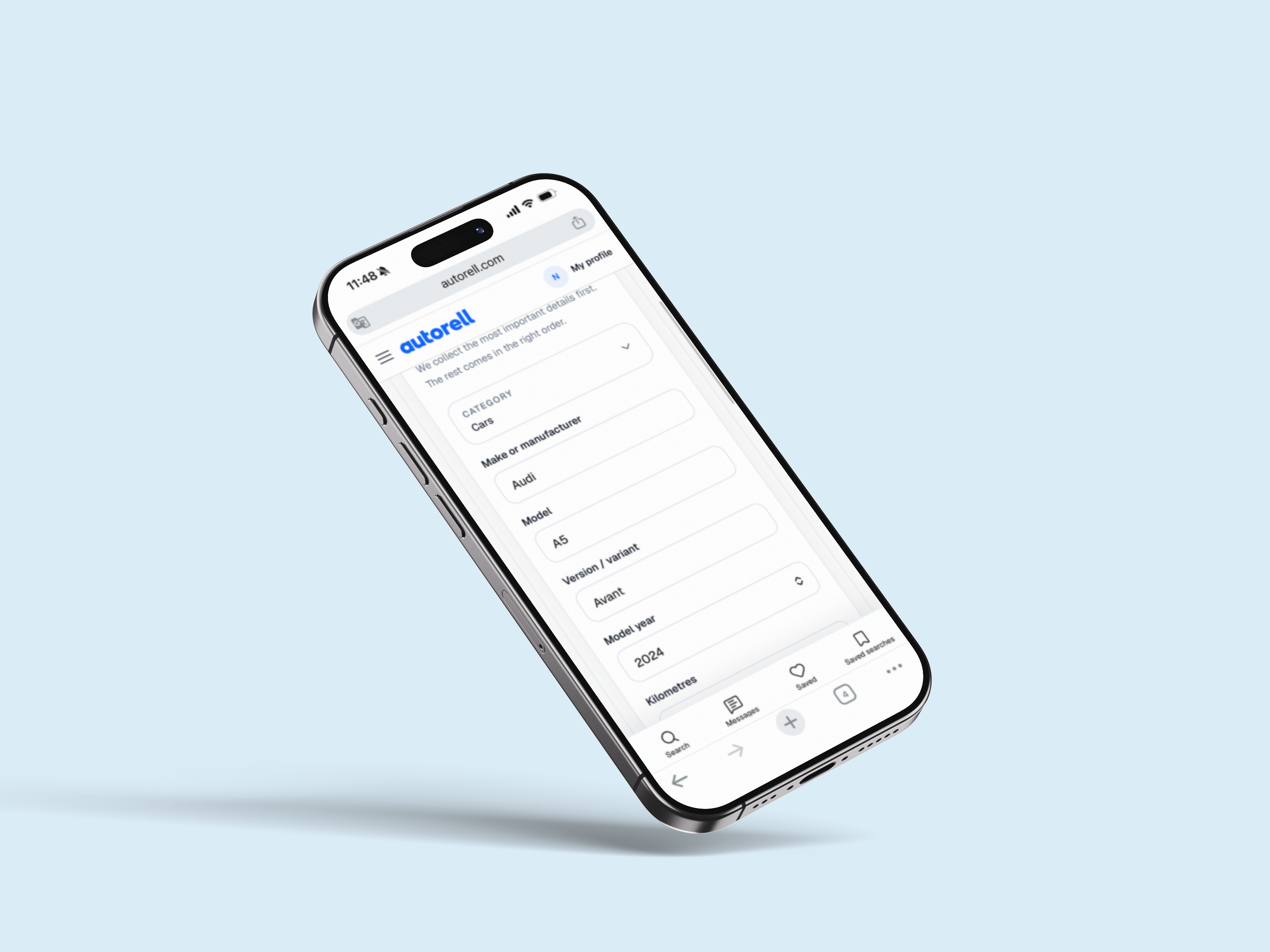 Autorell-Anzeigenfluss auf einem iPhone